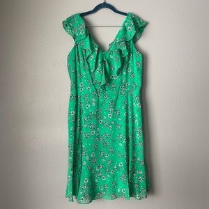 DKNY Floral Flutter Sleeve Dress